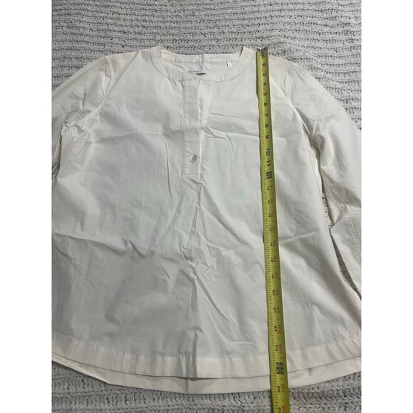 BLDWN Kai Long Sleeve 100% Cotton Blouse Top Women Medium 26W0121002 Optic White - Picture 3 of 8